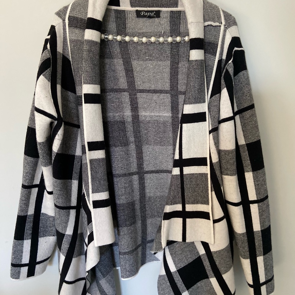 Black and white Papa sweater
